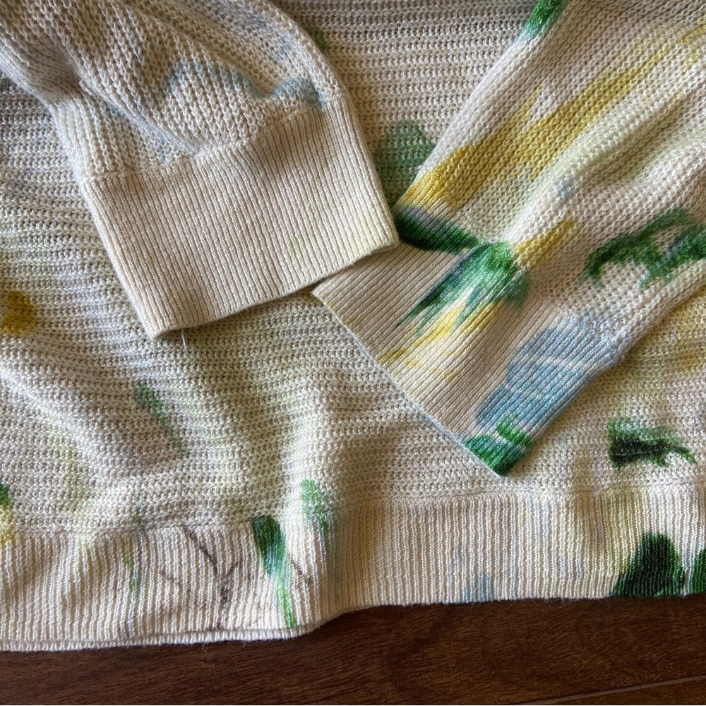 Anthropologie Printed-Linen Pullover Sweater - Picture 5 of 10